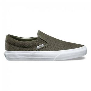 Suede Embossed Green Slip On Vans